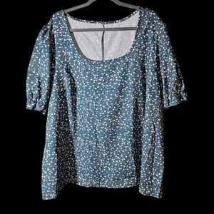 SHEIN 2 Blouses - Green/White Floral & Tan/Black Floral